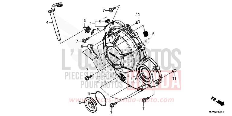 KURBELGEHAEUSEABDECKUNG von CB500F CANDY ENERGY ORANGE (YR249) von 2016