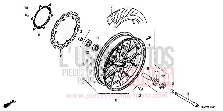 VORDERRAD von CB500F CANDY ENERGY ORANGE (YR249) von 2016