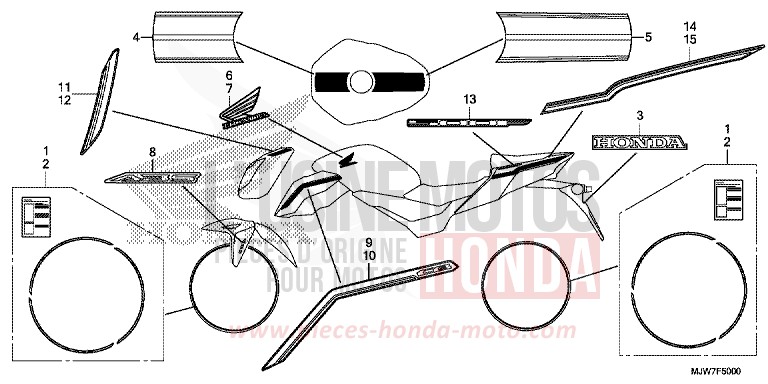 MARKE/STREIFEN von CB500F CANDY ENERGY ORANGE (YR249) von 2016