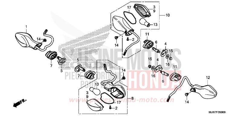 BLINKER von CB500F LEMON ICE YELLOW (Y196) von 2016
