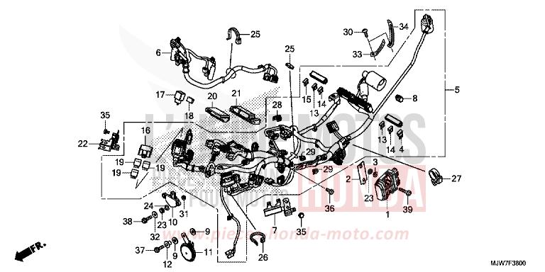 KABELBAUM von CB500F MAT GUNPOWDER BLACK METALLIC (NH436) von 2016