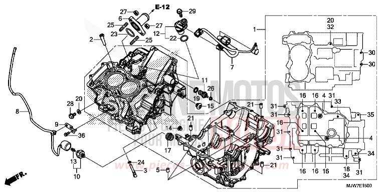 KURBELGEHAEUSE von CB500F MILLENNIUM RED (R263) von 2016