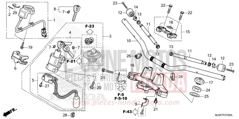 ROHRGRIFF/OBERE BRUECKE von CB500F MILLENNIUM RED (R263) von 2016