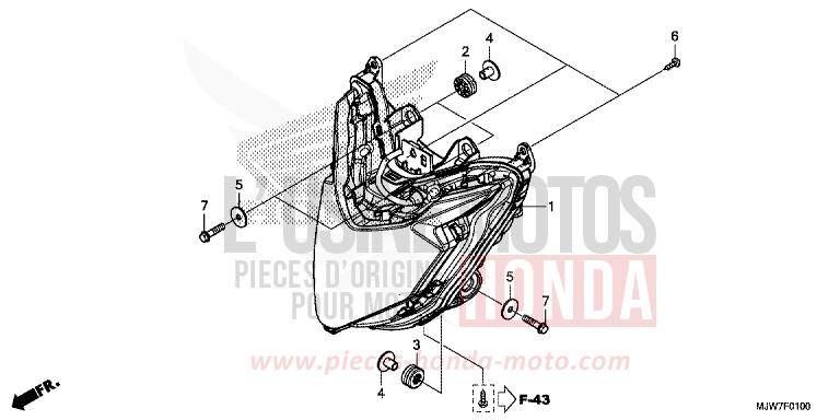 PROJECTEUR von CB500F PEARL METALLOID WHITE (NHA96) von 2016