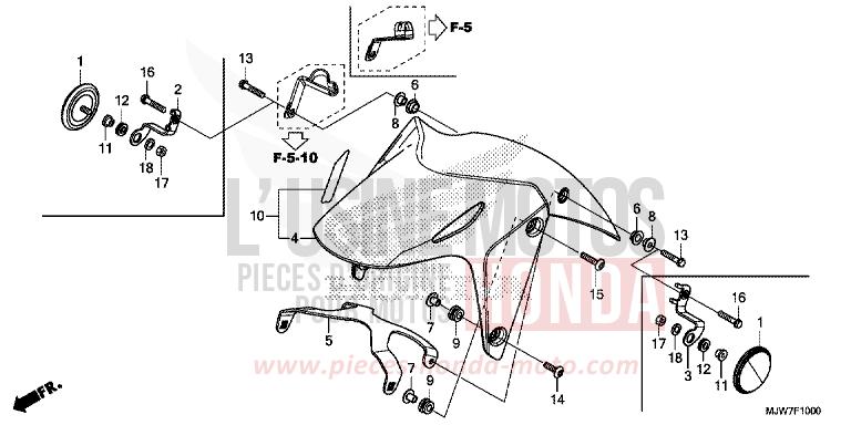 AILE AVANT von CB500F PEARL METALLOID WHITE (NHA96) von 2016