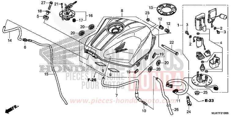 RESERVOIR A CARBURANT/POMPE A CARBURANT von CB500F PEARL METALLOID WHITE (NHA96) von 2016