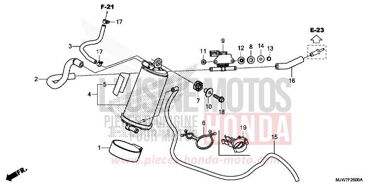 AKTIVKOHLEBEHAELTER von CB500F LEMON ICE YELLOW (Y196) von 2017