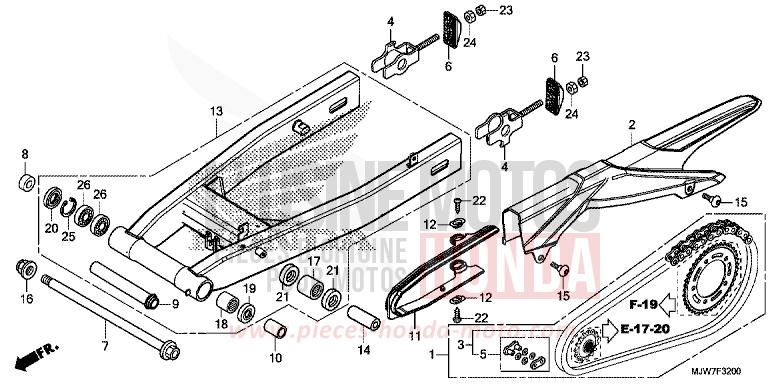 SCHWINGE von CB500F MAT GUNPOWDER BLACK METALLIC (NH436) von 2017