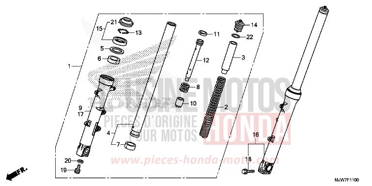 GABEL, VORNE von CB500F PEARL METALLOID WHITE (NHA96) von 2017
