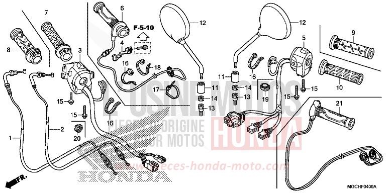 SCHALTER/KABEL von CB1100 CANDY PROMINENCE RED (R342) von 2017
