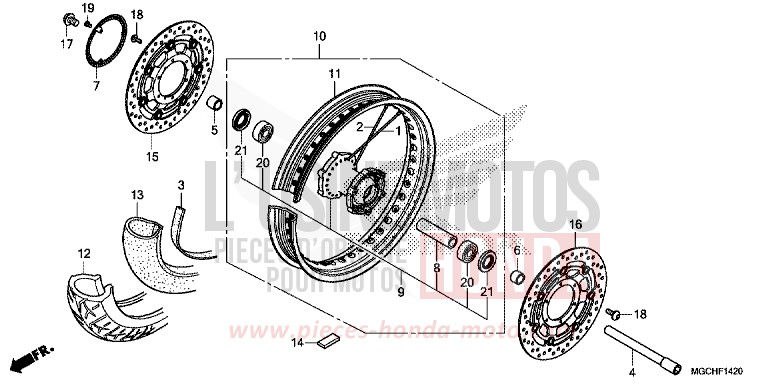 VORDERRAD (CB1100CA/CAD) von CB1100 CANDY PROMINENCE RED (R342) von 2017