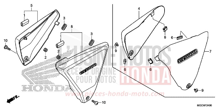 SEITENABDECKUNG von CB1100 CANDY PROMINENCE RED (R342) von 2017