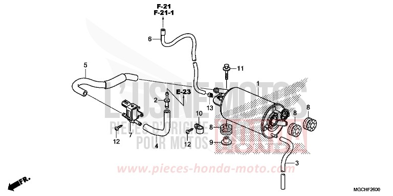 AKTIVKOHLEBEHAELTER von CB1100 CANDY PROMINENCE RED (R342) von 2017