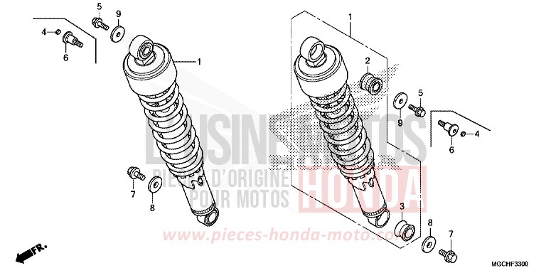 KISSEN, HINTEN (CB1100CA/CAD/TA/TAD) von CB1100 CANDY PROMINENCE RED (R342) von 2017