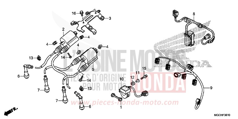 HILFSKABELBAUM/ZUENDSPULE von CB1100 CANDY PROMINENCE RED (R342) von 2017