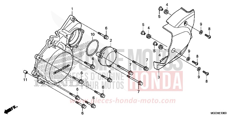 KURBELGEHAEUSEDECKEL, L. von CB1100 PEARL SHINING YELLOW (Y124) von 2017