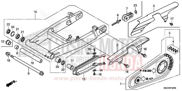 SCHWINGE (CB1100CA/CAD/TA/TAD) von CB1100 PEARL SHINING YELLOW (Y124) von 2017