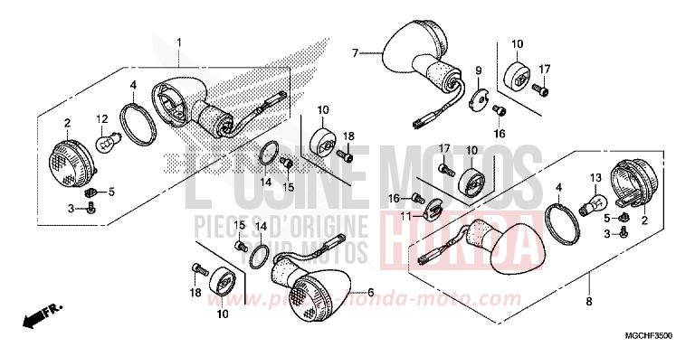 BLINKER (CB1100CA/CAD/TA/TAD) von CB1100 PEARL SHINING YELLOW (Y124) von 2017