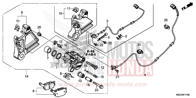 HINTERRAD-BREMSSATTEL (CB1100CA/CAD/TA/TAD) von CB1100 PEARL SUNBEAM WHITE (NHA66) von 2017
