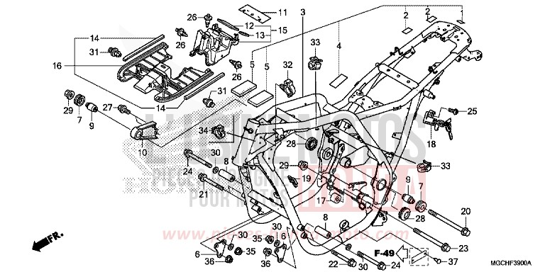 RAHMENKOERPER von CB1100 PEARL SUNBEAM WHITE (NHA66) von 2017