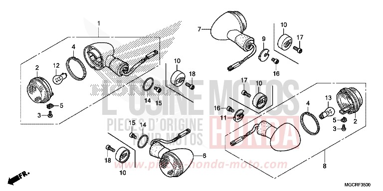 BLINKER (CB1100CA/CAD/TA/TAD) von CB1100 CANDY CHROMOSPHERE RED (R381) von 2018