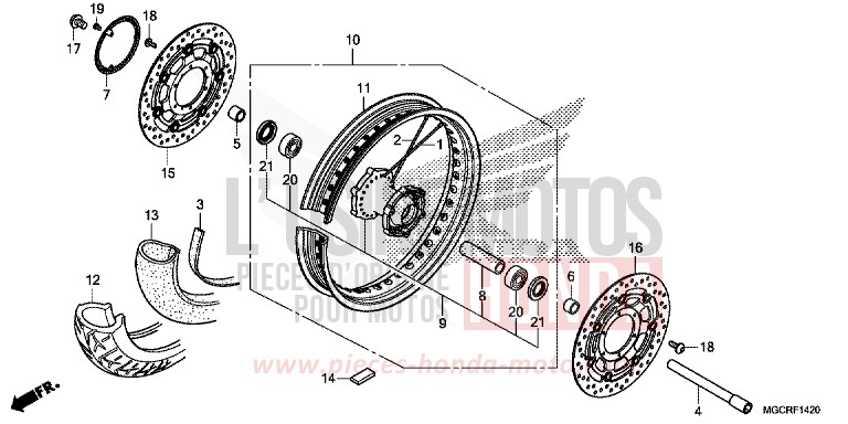 VORDERRAD (CB1100CA/CAD) von CB1100 PEARL HAWKSEYE BLUE (PB409) von 2018