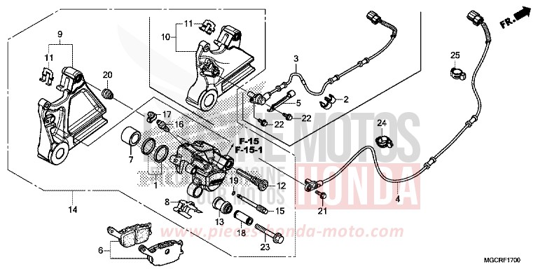 HINTERRAD-BREMSSATTEL (CB1100CA/CAD/TA/TAD) von CB1100 PEARL HAWKSEYE BLUE (PB409) von 2018