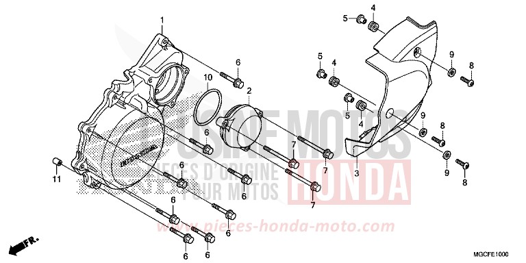KURBELGEHAEUSEDECKEL, L. von CB1100 CANDY CHROMOSPHERE RED (R381) von 2019