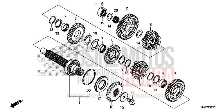 GETRIEBE (GEGENWELLE) von CB500F CANDY CHROMOSPHERE RED (R381) von 2018
