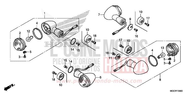 BLINKER (CB1100CA/TAD) von CB1100 CANDY CHROMOSPHERE RED (R381) von 2019