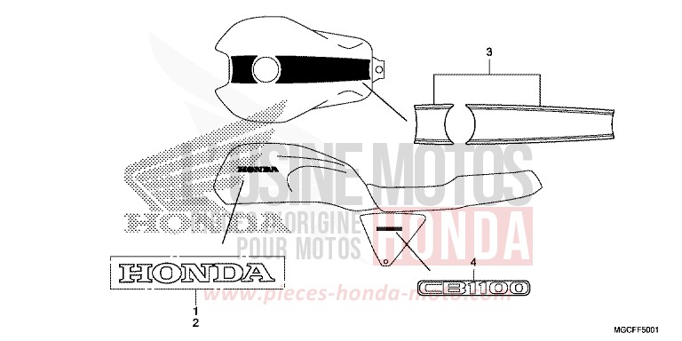 EMBLEM (CB1100CA/NA/NAD) von CB1100 CANDY CHROMOSPHERE RED (R381) von 2019