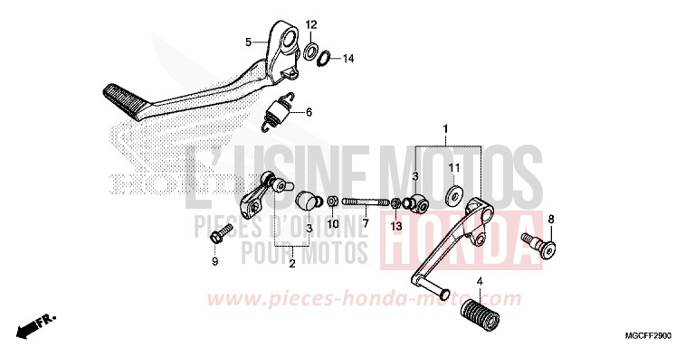 PEDAL von CB1100 PEARL HAWKSEYE BLUE (PB409) von 2019
