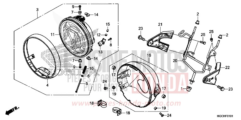 SCHEINWERFER (CB1100CA/CAD/NA/NAD) von CB1100 CANDY PROMINENCE RED (R342) von 2017