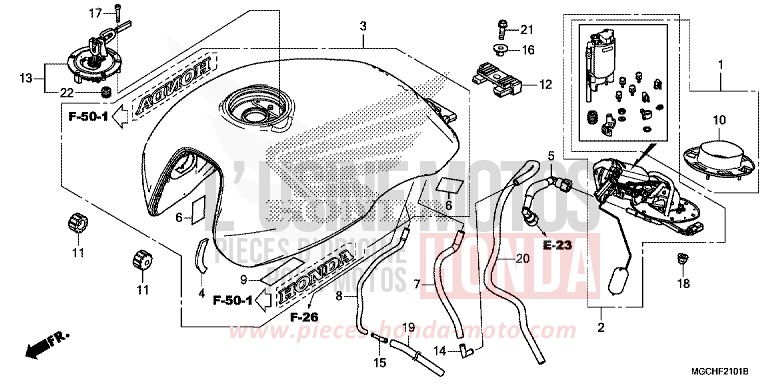 KRAFTSTOFFTANK/KRAFTSTOFFPUMPE (CB1100CA/CAD/NA/NAD) von CB1100 CANDY PROMINENCE RED (R342) von 2017