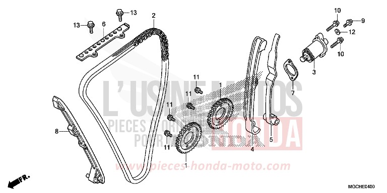 NOCKENWELLENKETTE/SPANNVORRICHTUNG von CB1100 GRAPHITE BLACK (NHB01) von 2017