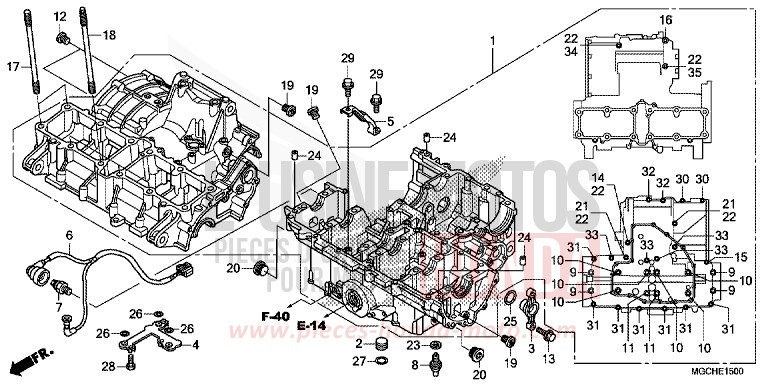 KURBELGEHAEUSE von CB1100 GRAPHITE BLACK (NHB01) von 2017