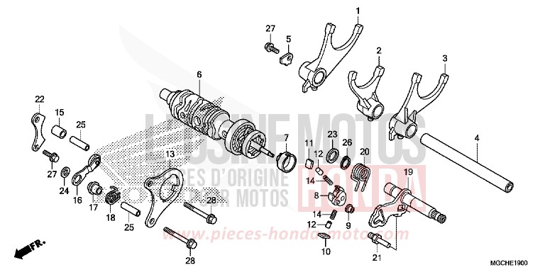 SCHALTTROMMEL/SCHALTGABEL von CB1100 GRAPHITE BLACK (NHB01) von 2017