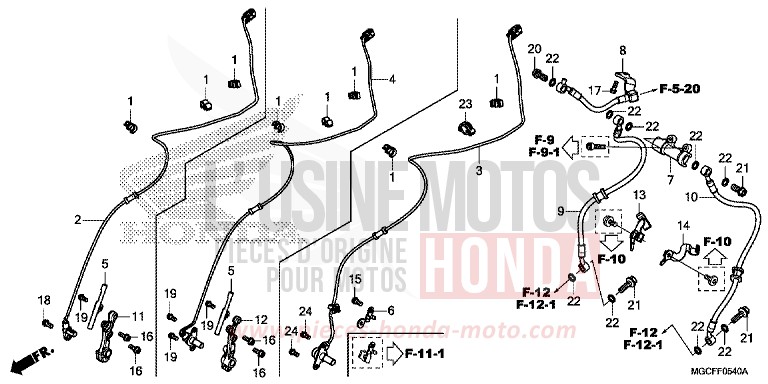VORDERER BREMS-SCHLAUCH von CB1100 DARKNESS BLACK METALLIC (NH463) von 2019