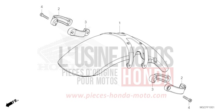 KOTFLUEGEL, VORNE (CB1100NA/NAD) von CB1100 DARKNESS BLACK METALLIC (NH463) von 2019