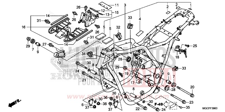 RAHMENKOERPER von CB1100 DARKNESS BLACK METALLIC (NH463) von 2019