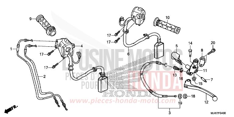 HEBELGRIFF/SCHALTER/KABEL von CB500F FORCE SILVER METALLIC (NH411) von 2018