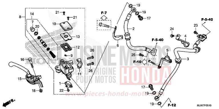 HAUPTBREMSZYLINDER, VORNE ZYLINDER (CB500FA) von CB500F FORCE SILVER METALLIC (NH411) von 2018