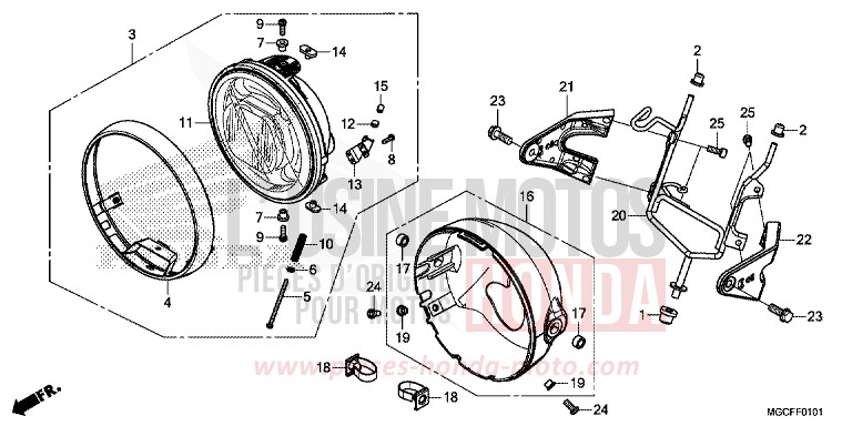 SCHEINWERFER (CB1100CA/NA/NAD) von CB1100 PEARL HAWKSEYE BLUE (PB409) von 2019