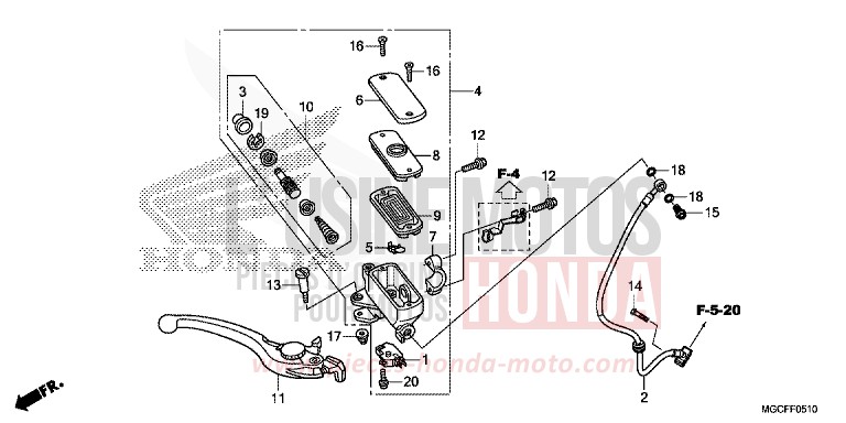 HAUPTBREMSZYLINDER, VORNE ZYLINDER von CB1100 PEARL HAWKSEYE BLUE (PB409) von 2019