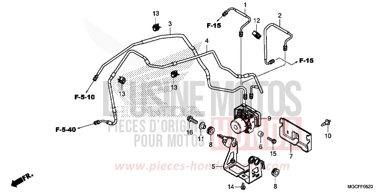 ABS-MODULATOR/BREMSLEITUNG von CB1100 PEARL HAWKSEYE BLUE (PB409) von 2019