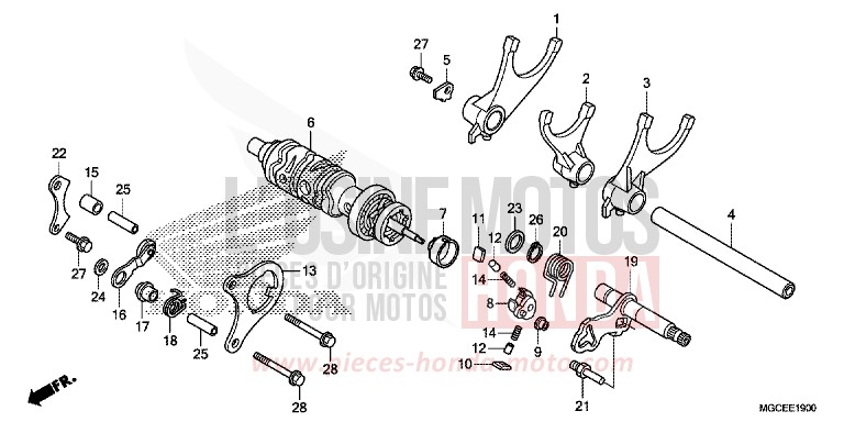 SCHALTTROMMEL/SCHALTGABEL von CB1100 DARKNESS BLACK METALLIC (NH463) von 2014