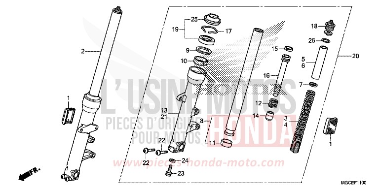GABEL, VORNE von CB1100 DARKNESS BLACK METALLIC (NH463) von 2014