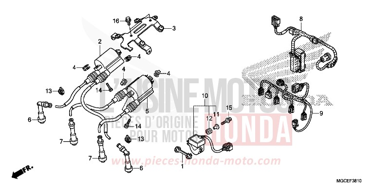 HILFSKABELBAUM/ZUENDSPULE von CB1100 DARKNESS BLACK METALLIC (NH463) von 2014