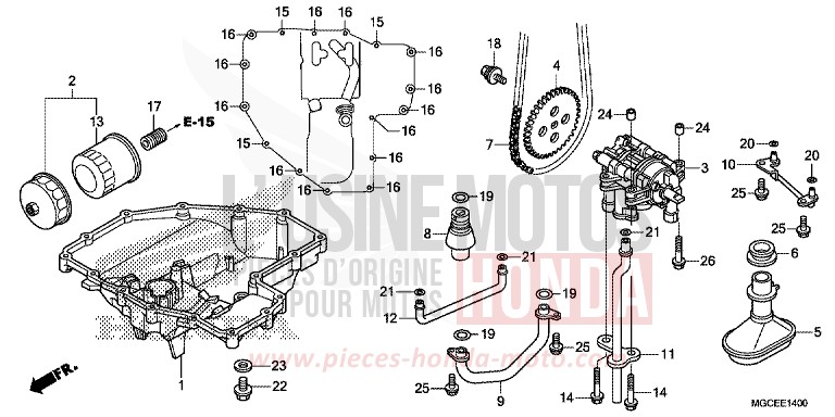 OELWANNE/OELPUMPE von CB1100 PEARL SUNBEAM WHITE (NHA66) von 2014