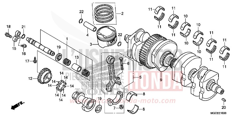 KURBELWELLE/KOLBEN von CB1100 PEARL SUNBEAM WHITE (NHA66) von 2014